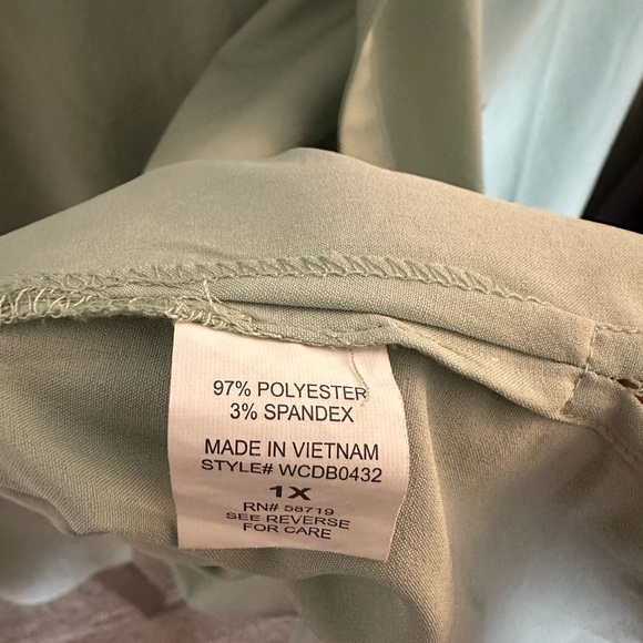 Notations Slaying Button Down Top in Sage - Picture 6 of 6